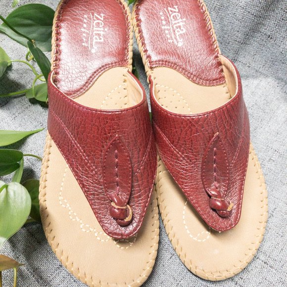 Zeita Comfort Red Sandals - Picture 2 of 5